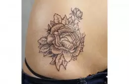 Тату розы в стиле Linework