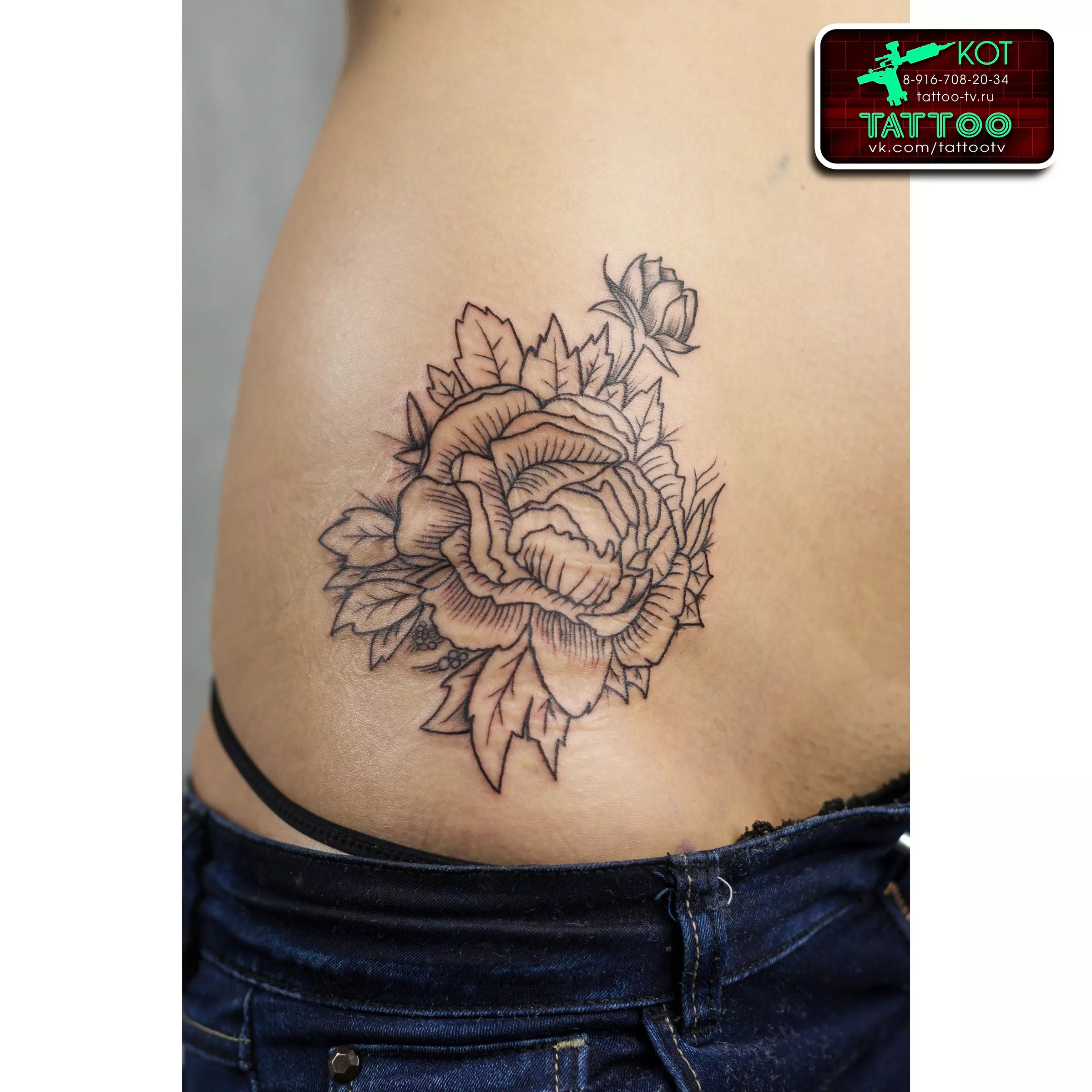Тату розы в стиле Linework • 1 • KOT.INK - Tattoo Татуировка в Солнечногорске +7 (991) 938-28-22 Тату розы в стиле «Лайнворк» (Linework)