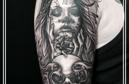 Тату в стиле чикано