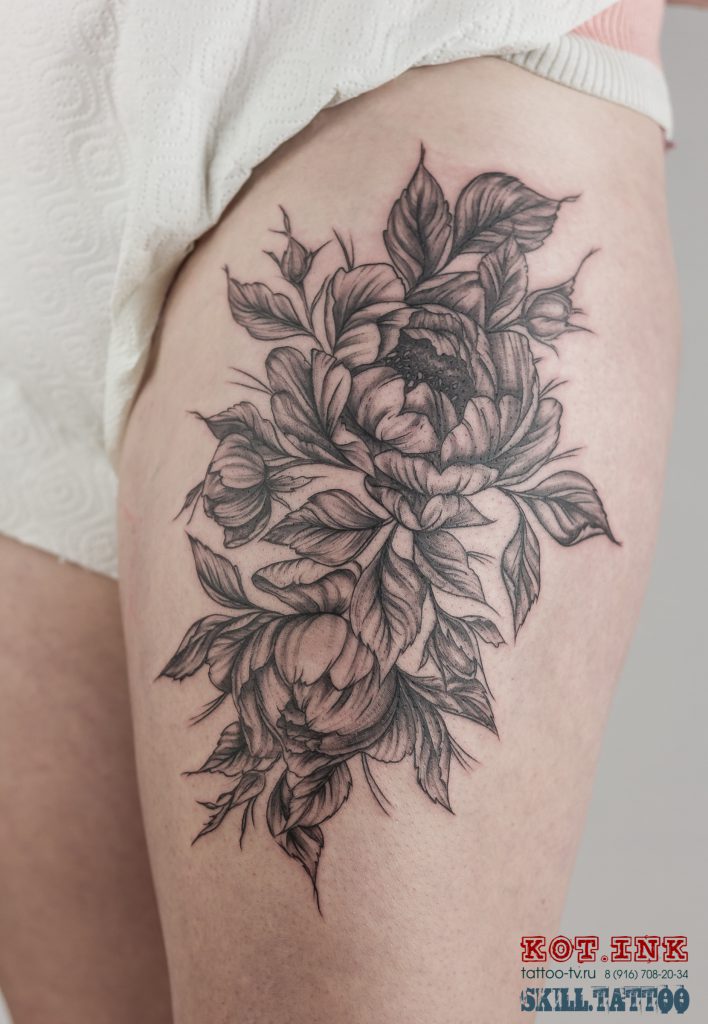 Подарочный Сертификат на 8 Марта в тату студию • 28 • KOT.INK - Tattoo Татуировка в Солнечногорске +7 (991) 938-28-22 KOT.INK Пионы Тату Солнечногорск