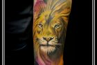 Тату Лев акварель